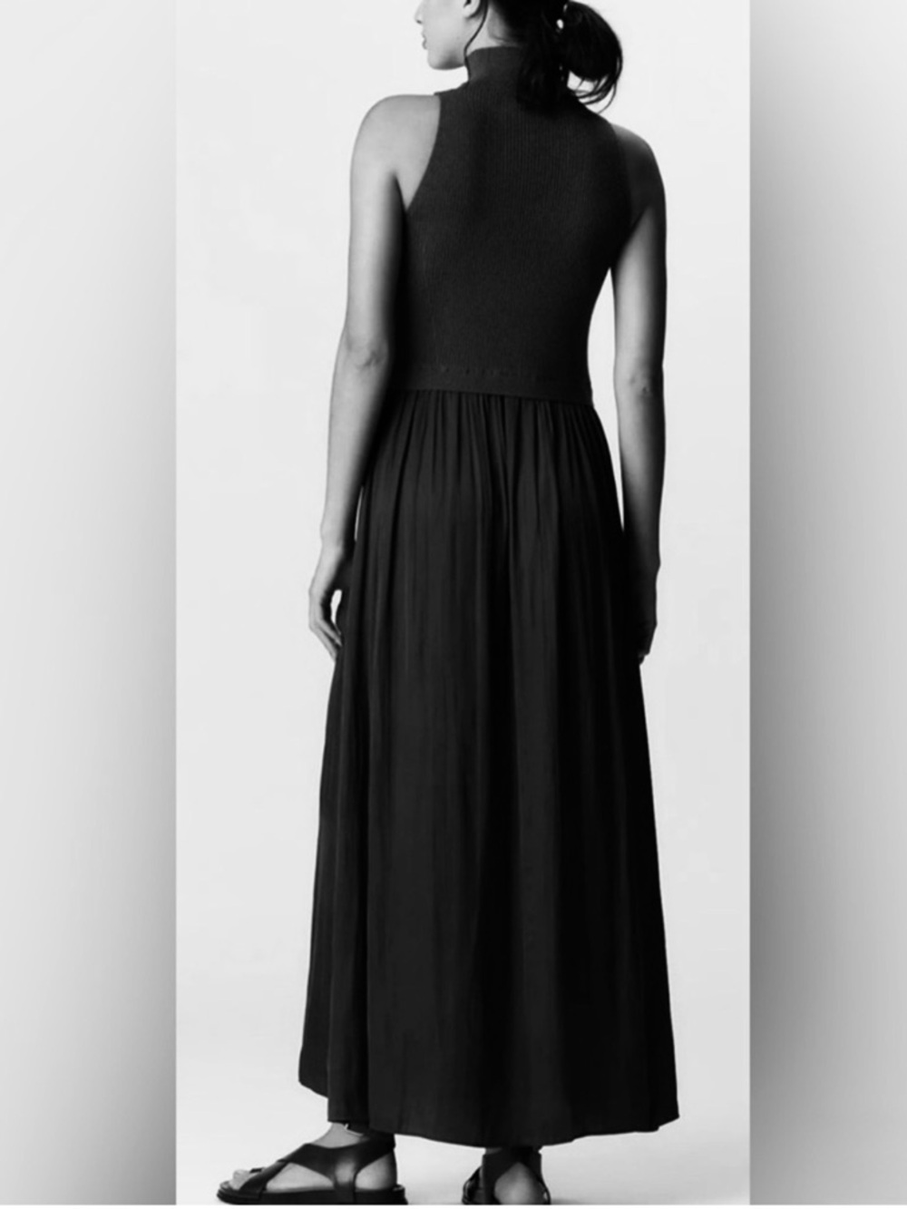 Maeve Black Sleeveless Mock-Neck Maxi Dress